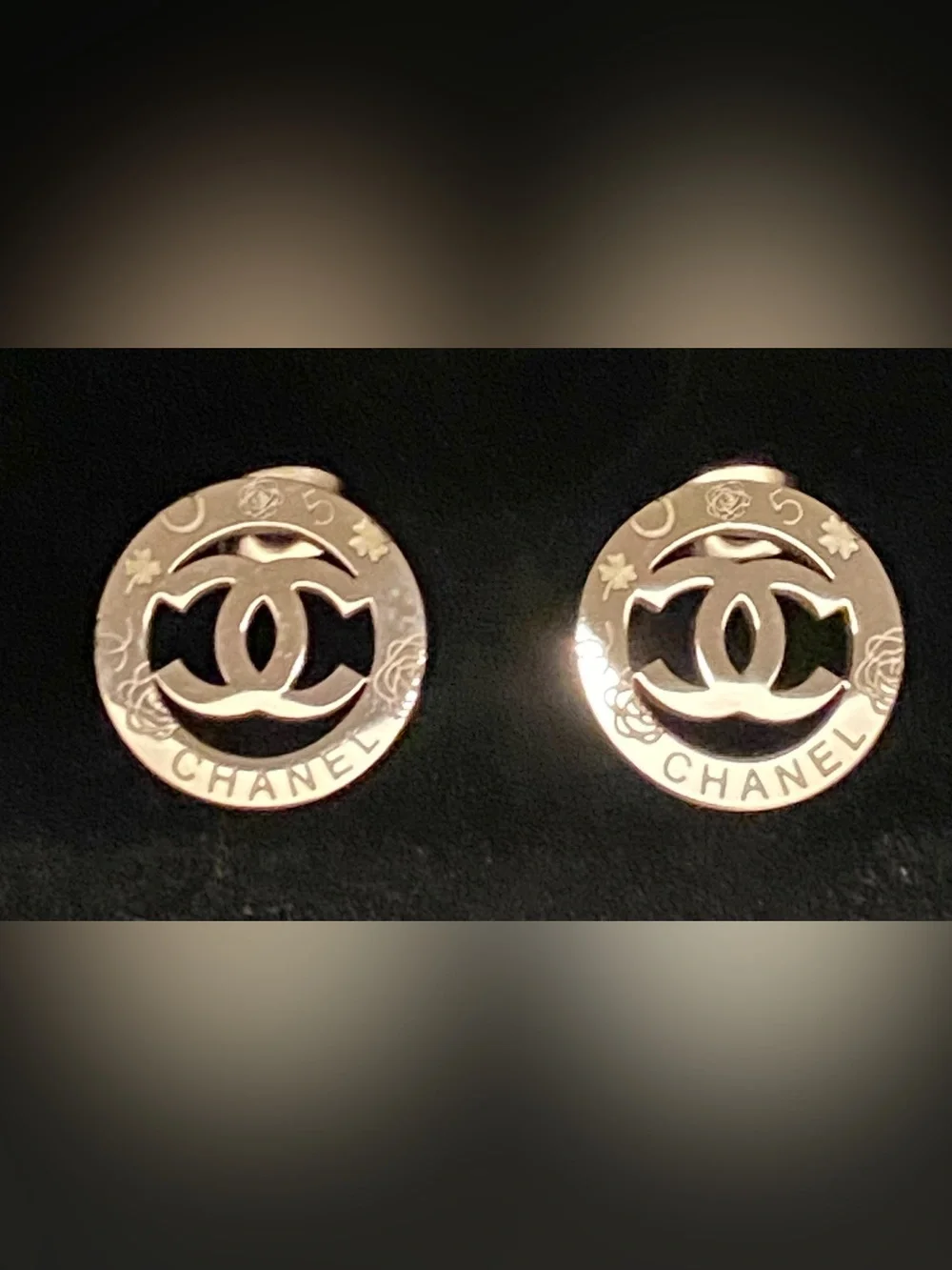 Fashion Jewelry Silver Plated Round Logo C-C-Interlocking Luxury Earrings